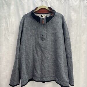 Carbon 2 Cobalt Heathered Blue Heavyweight 1/4 Zip Sweatshirt Hiking Camping 2X